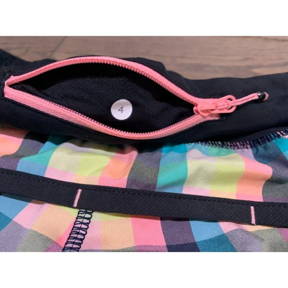 Lululemon Run Times Short size 4 Wee Wheezy Check Bleached Coral plaid speed - Picture 6 of 6